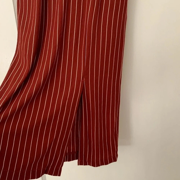 BURNT Umber color form fitting stripes dress, XS-S - Picture 3 of 15